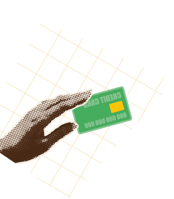 Hands holding money in retro collage style with dotted zine halftone effect. Business concept. Different money in a hand - banknote, crypto, credit card, phone. Vector illustration
