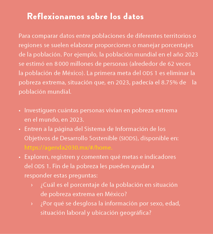 Reflexionamos sobre los datos Para comparar datos entre poblaciones de diferentes territorios o regiones se suelen el...
