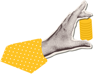 Set of hands holding money elements for y2k collages. Halftone Retro piggy bank, coins, plastic card isolated on white background. Vector illustration