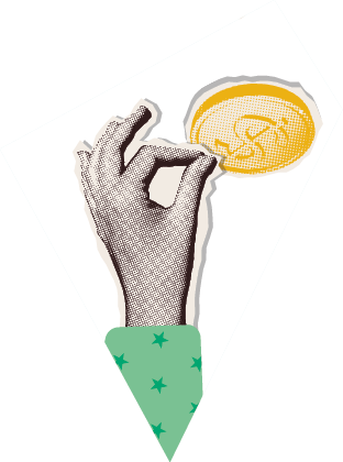 Set of hands holding money elements for y2k collages. Halftone Retro piggy bank, coins, plastic card isolated on white background. Vector illustration