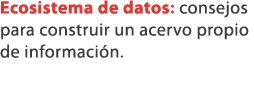Ecosistema de datos: consejos para construir un acervo propio de informaci n. 