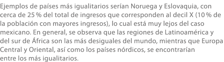 Ejemplos de pa ses m s igualitarios ser an Noruega y Eslovaquia, con cerca de 25 % del total de ingresos que correspo...