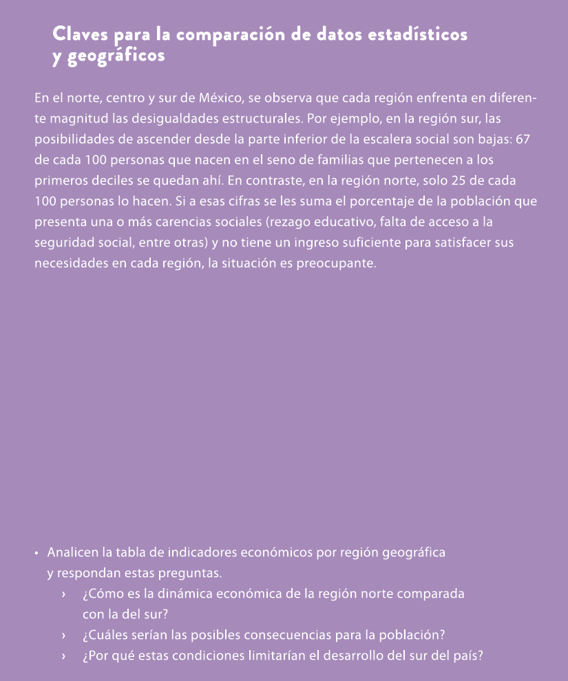 Claves para la comparaci n de datos estad sticos y geogr ficos En el norte, centro y sur de M xico, se observa que ca...
