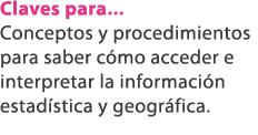 Claves para... Conceptos y procedimientos para saber c mo acceder e interpretar la informaci n estad stica y geogr fi...