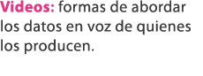Videos: formas de abordar los datos en voz de quienes los producen.