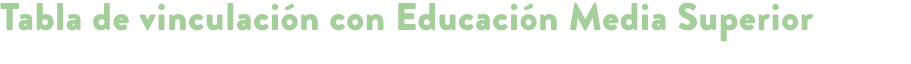 Tabla de vinculaci n con Educaci n Media Superior