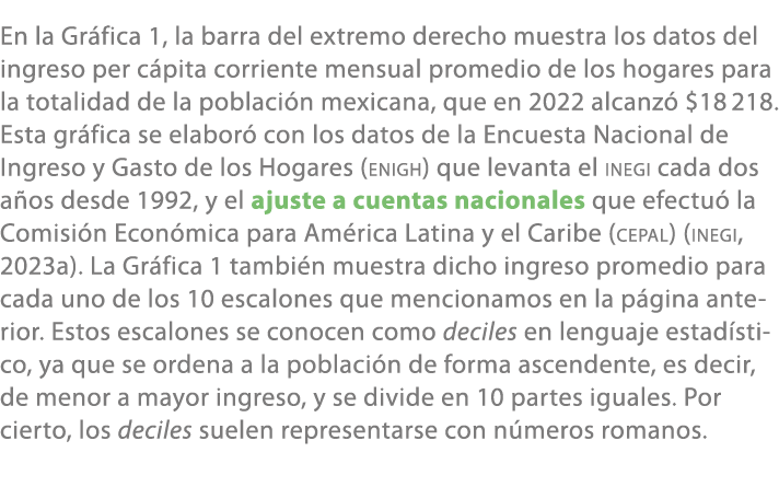 En la Gr fica 1, la barra del extremo derecho muestra los datos del ingreso per c pita corriente mensual promedio de ...