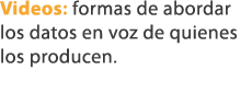 Videos: formas de abordar los datos en voz de quienes los producen.