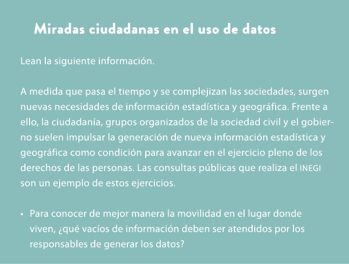 Miradas ciudadanas en el uso de datos Lean la siguiente informaci n. A medida que pasa el tiempo y se complejizan las...