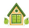 Eco house icon set illustration on white.