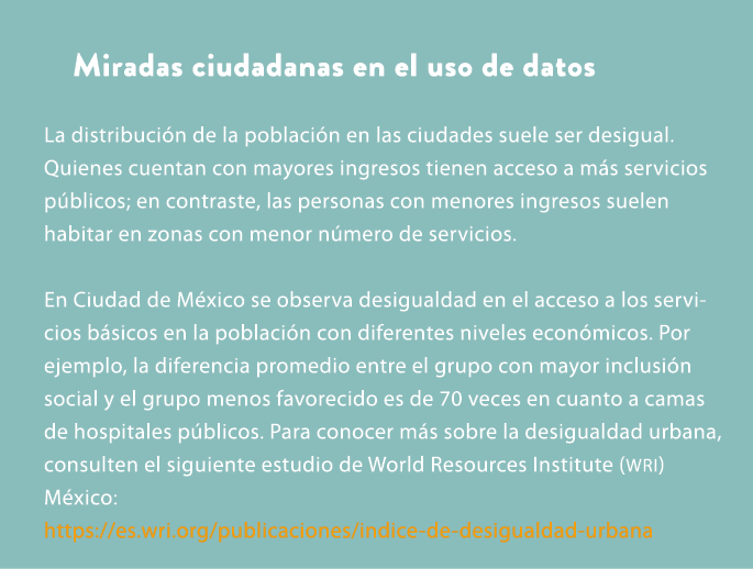 Miradas ciudadanas en el uso de datos La distribuci n de la poblaci n en las ciudades suele ser desigual. Quienes cue...
