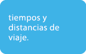 tiempos y distancias de viaje.