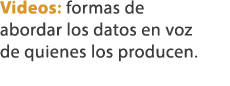 Videos: formas de abordar los datos en voz de quienes los producen.