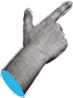 Collage element with pointing hands and doodle arrows. Fingers touch, click or tap. Cut out shapes, hand gesture for grunge trendy design. Modern retro vector illustration, objects are isolated