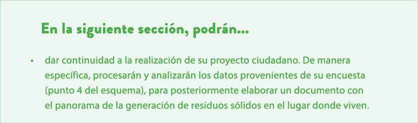 En la siguiente secci n, podr n... • dar continuidad a la realizaci n de su proyecto ciudadano. De manera espec fica,...