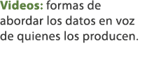 Videos: formas de abordar los datos en voz de quienes los producen.
