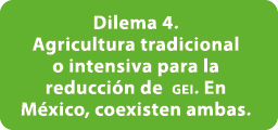 Dilema 4. Agricultura tradicional o intensiva para la reducci n de gei. En M xico, coexisten ambas. 
