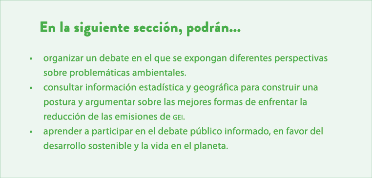 En la siguiente secci n, podr n... • organizar un debate en el que se expongan diferentes perspectivas sobre problem ...