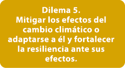Dilema 5. Mitigar los efectos del cambio clim tico o adaptarse a l y fortalecer la resiliencia ante sus efectos. 