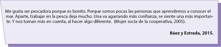 Me gusta ser pescadora porque es bonito. Porque somos pocas las personas que aprendemos a conocer el mar. Aparte, tra...