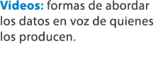 Videos: formas de abordar los datos en voz de quienes los producen.