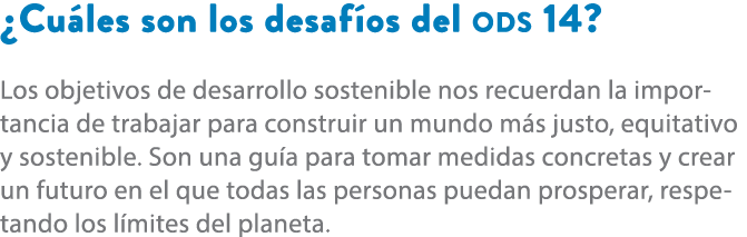 ¿Cu les son los desaf os del ods 14? Los objetivos de desarrollo sostenible nos recuerdan la importancia de trabajar ...