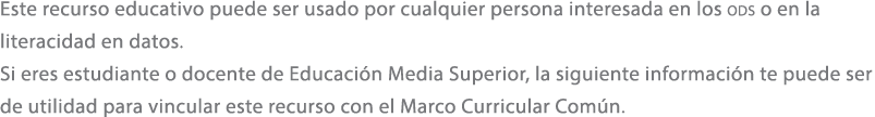 Este recurso educativo puede ser usado por cualquier persona interesada en los ods o en la literacidad en datos. Si e...