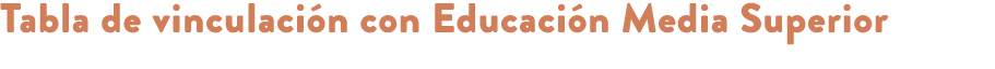 Tabla de vinculaci n con Educaci n Media Superior