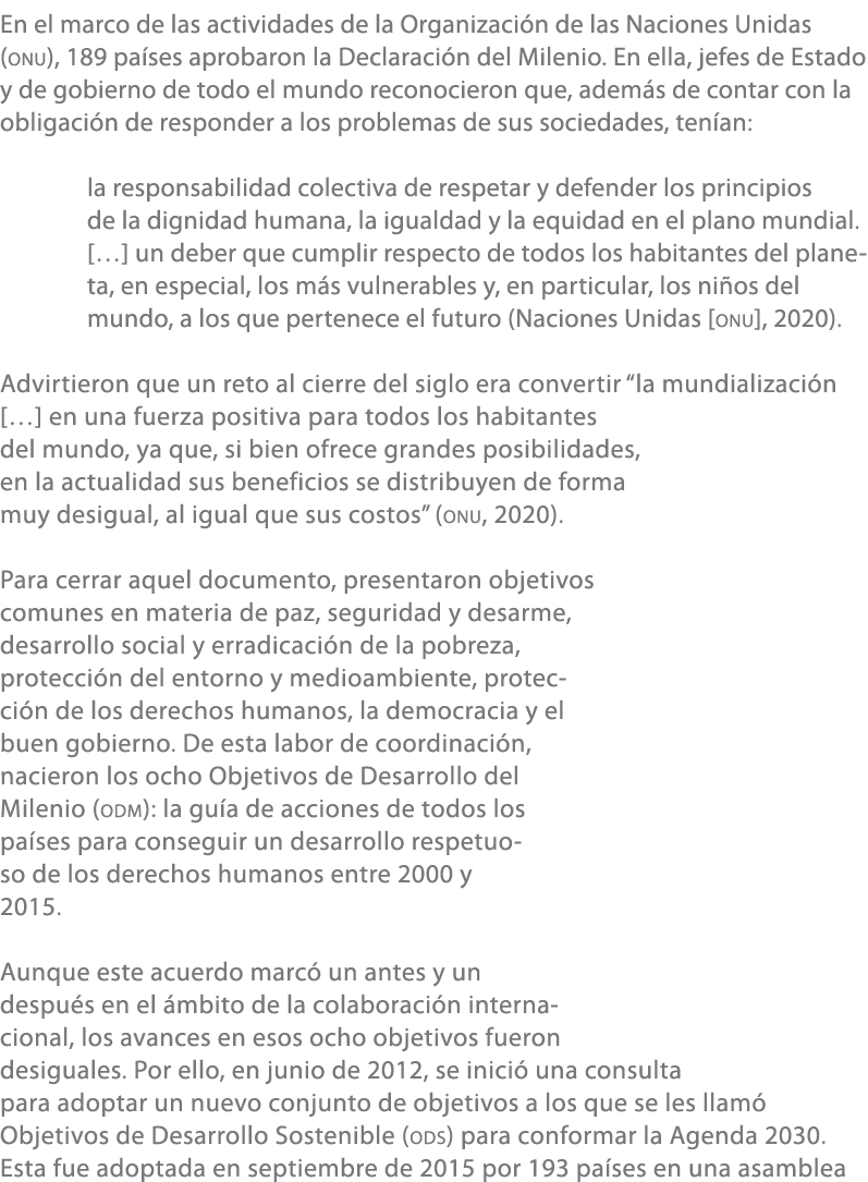En el marco de las actividades de la Organizaci n de las Naciones Unidas (ONU), 189 pa ses aprobaron la Declaraci n d...