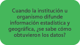 Cuando la instituci n u organismo difunde informaci n estad stica y geogr fica, ¿se sabe c mo obtuvieron los datos?