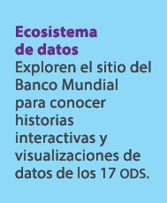 Ecosistema de datos Exploren el sitio del Banco Mundial para conocer historias interactivas y visualizaciones de dato...
