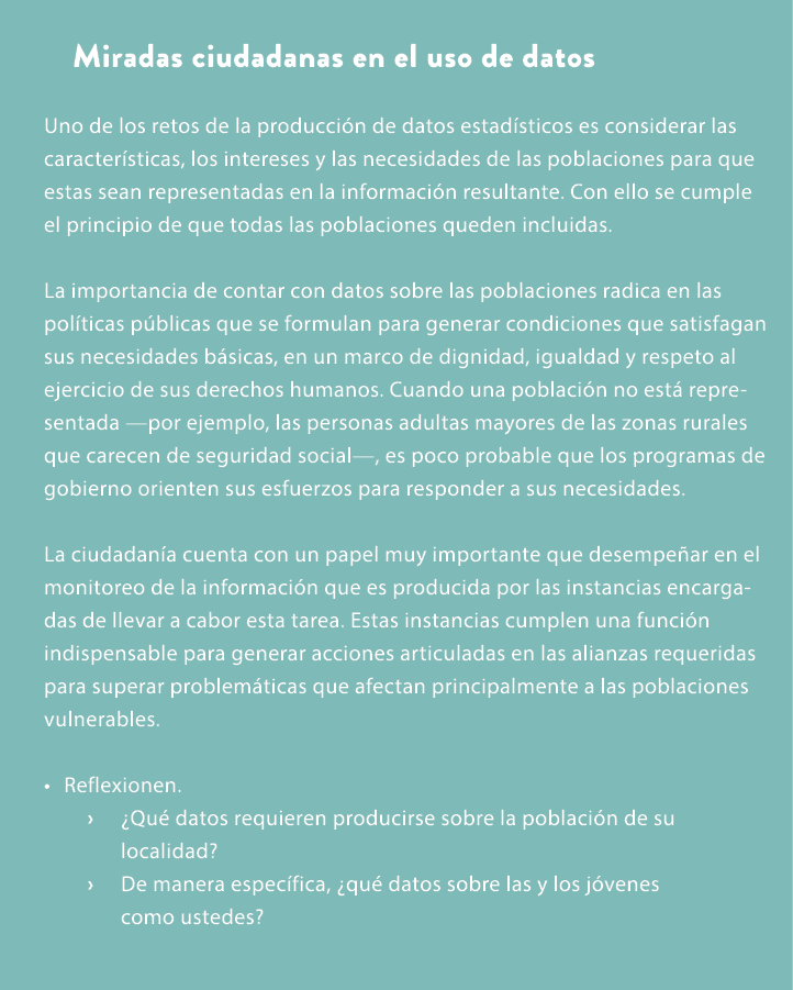 Miradas ciudadanas en el uso de datos Uno de los retos de la producci n de datos estad sticos es considerar las carac...
