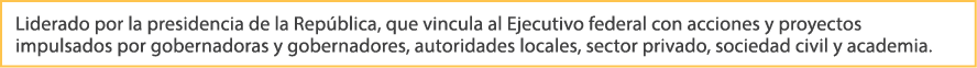 Liderado por la presidencia de la Rep blica, que vincula al Ejecutivo federal con acciones y proyectos impulsados por...