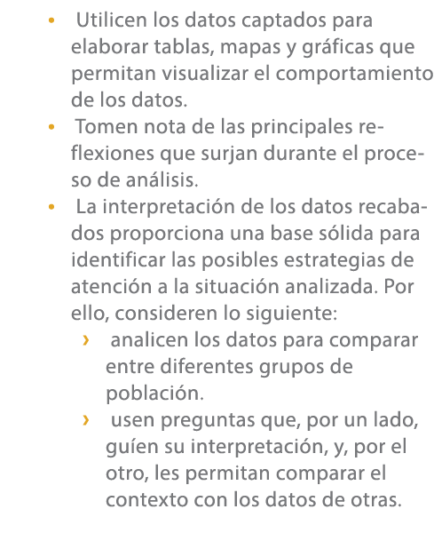 • Utilicen los datos captados para elaborar tablas, mapas y gr ficas que permitan visualizar el comportamiento de los...