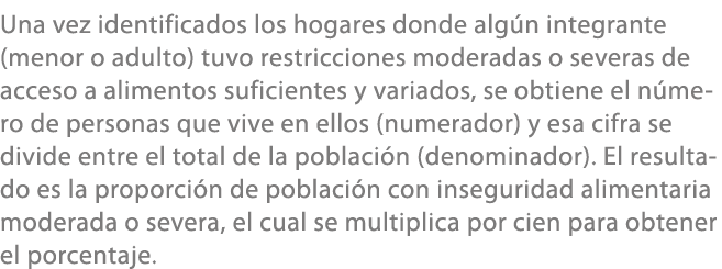 Una vez identificados los hogares donde alg n integrante (menor o adulto) tuvo restricciones moderadas o severas de a...