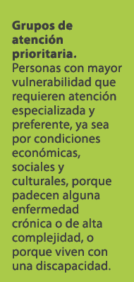 Grupos de atenci n prioritaria. Personas con mayor vulnerabilidad que requieren atenci n especializada y preferente, ...