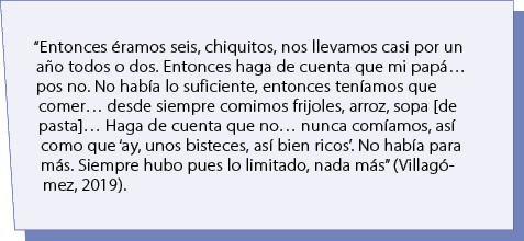 “Entonces ramos seis, chiquitos, nos llevamos casi por un a o todos o dos. Entonces haga de cuenta que mi pap … pos ...