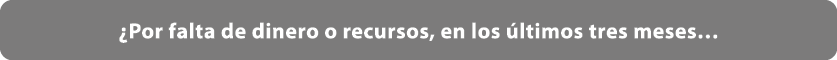 ¿Por falta de dinero o recursos, en los ltimos tres meses…