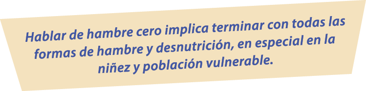 Hablar de hambre cero implica terminar con todas las formas de hambre y desnutrici n, en especial en la ni ez y pobla...