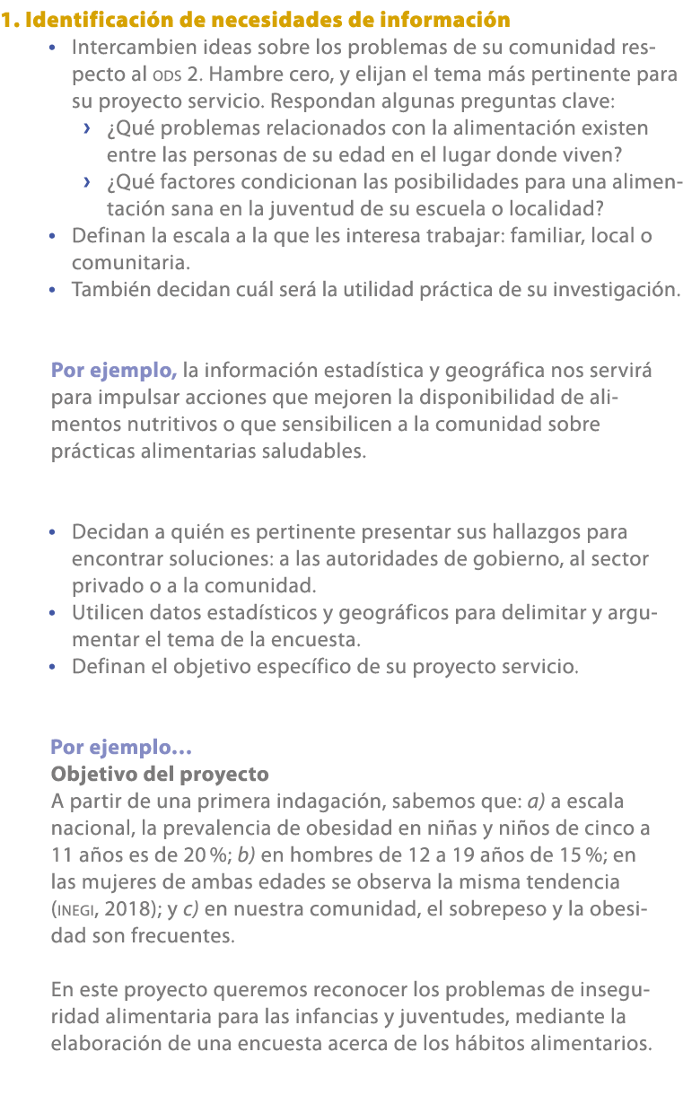 1. Identificaci n de necesidades de informaci n • Intercambien ideas sobre los problemas de su comunidad respecto al ...