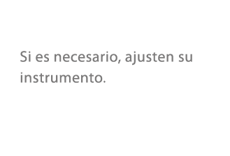 Si es necesario, ajusten su instrumento.
