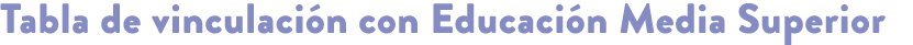 Tabla de vinculaci n con Educaci n Media Superior