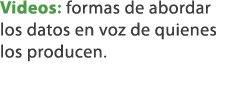 Videos: formas de abordar los datos en voz de quienes los producen.