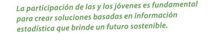 La participaci n de las y los j venes es fundamental para crear soluciones basadas en informaci n estad stica que bri...