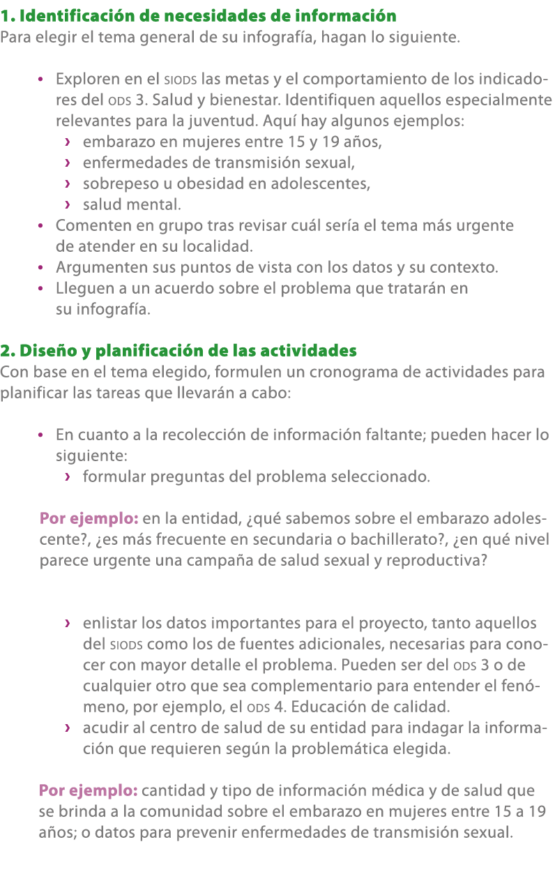 1. Identificaci n de necesidades de informaci n Para elegir el tema general de su infograf a, hagan lo siguiente. • E...