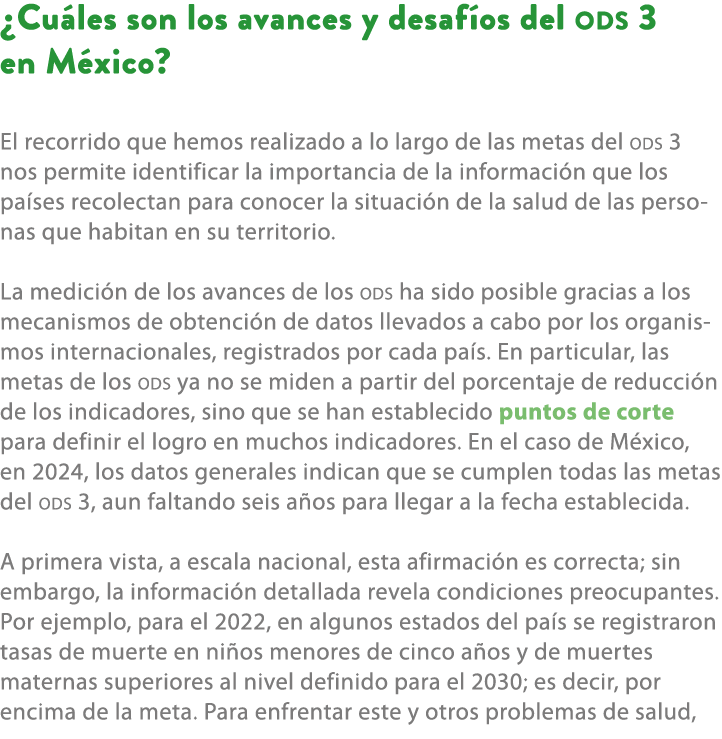 ¿Cu les son los avances y desaf os del ods 3 en M xico? El recorrido que hemos realizado a lo largo de las metas del ...