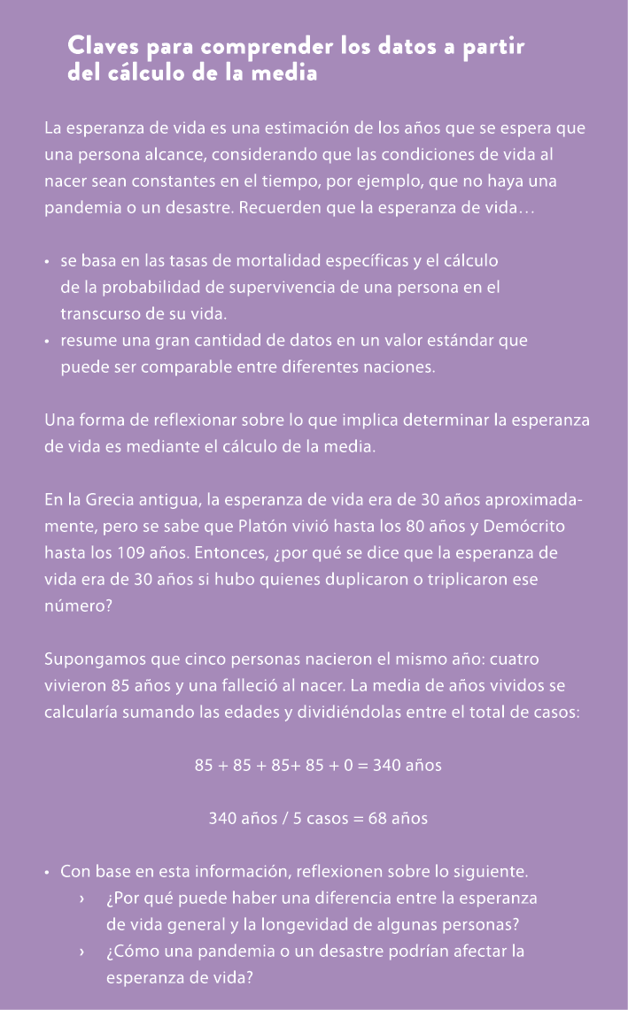 Claves para comprender los datos a partir del c lculo de la media La esperanza de vida es una estimaci n de los a os ...