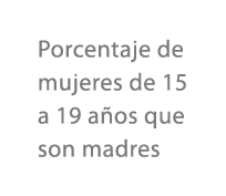 Porcentaje de mujeres de 15 a 19 a os que son madres