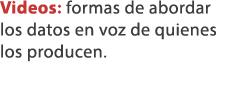 Videos: formas de abordar los datos en voz de quienes los producen.