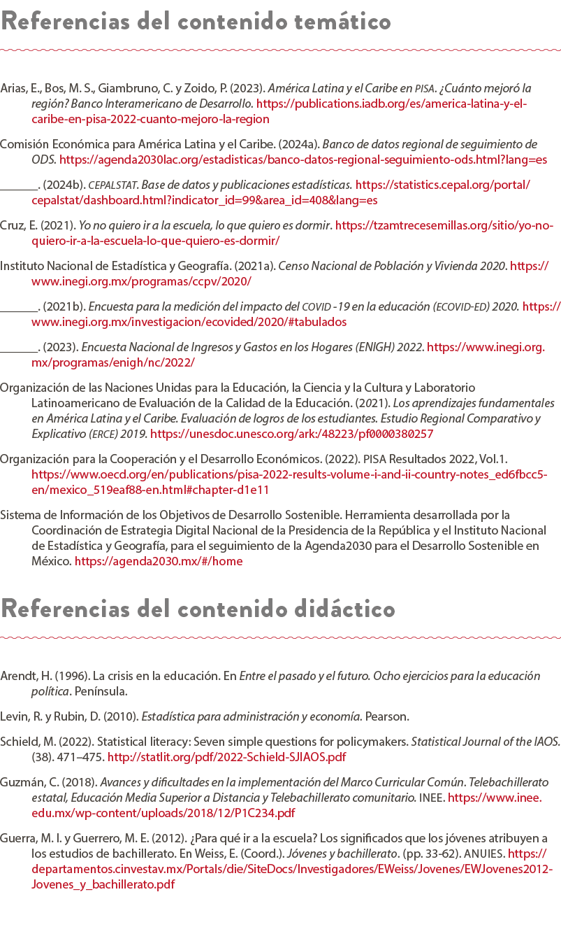 Referencias del contenido tem tico Arias, E., Bos, M. S., Giambruno, C. y Zoido, P. (2023). Am rica Latina y el Carib...